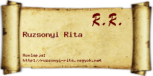 Ruzsonyi Rita névjegykártya