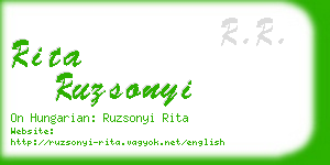rita ruzsonyi business card